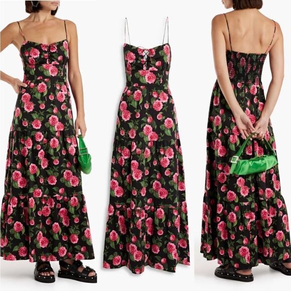 Alice + Olivia Dresses & Skirts - Alice + olivia chantay smocked floral print cotton blend poplin maxi NWT $495